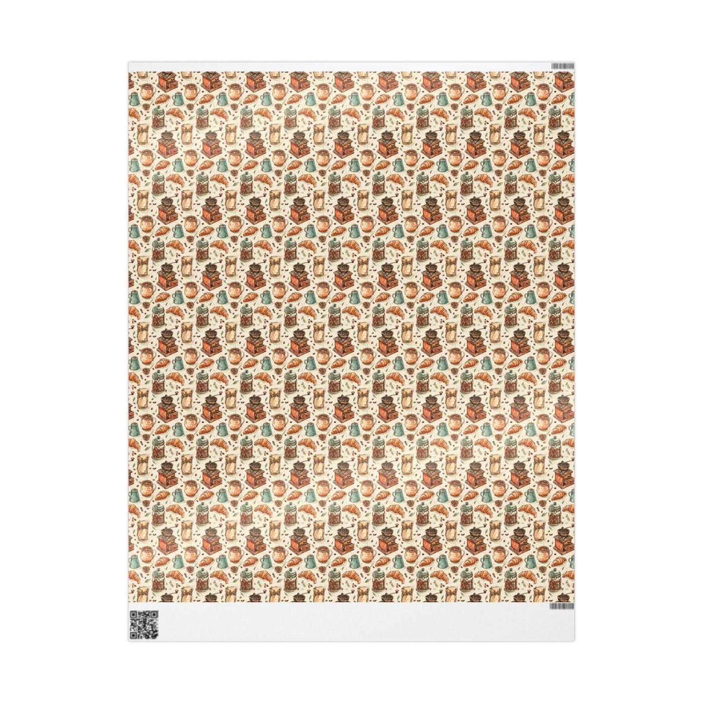 Watercolor Coffee Wrapping Paper: Rustic Barista Gift Wrap