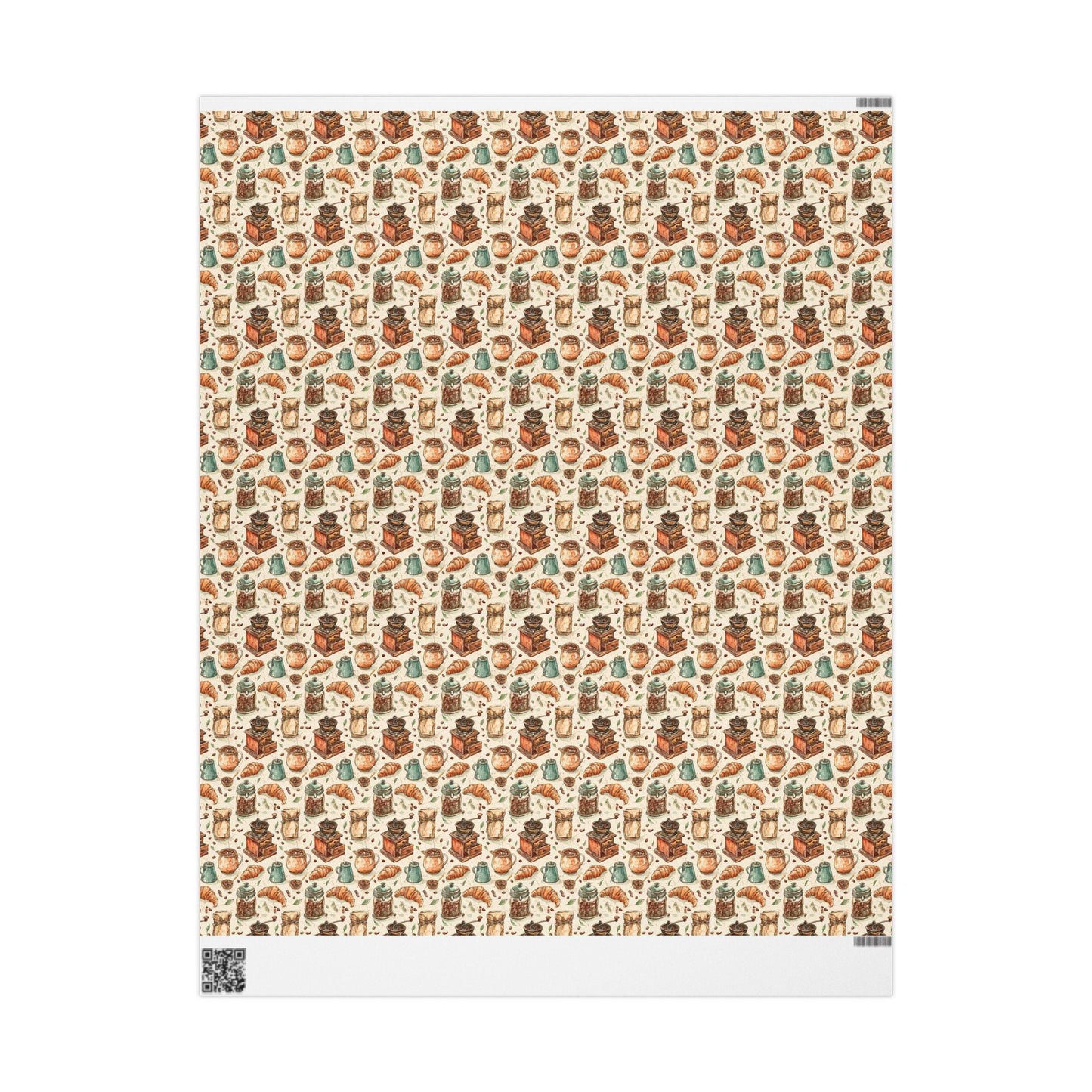Watercolor Coffee Wrapping Paper: Rustic Barista Gift Wrap