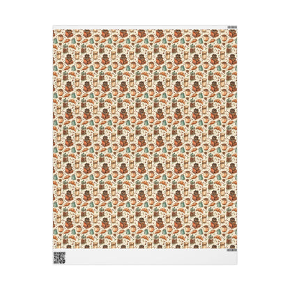 Watercolor Coffee Wrapping Paper: Rustic Barista Gift Wrap