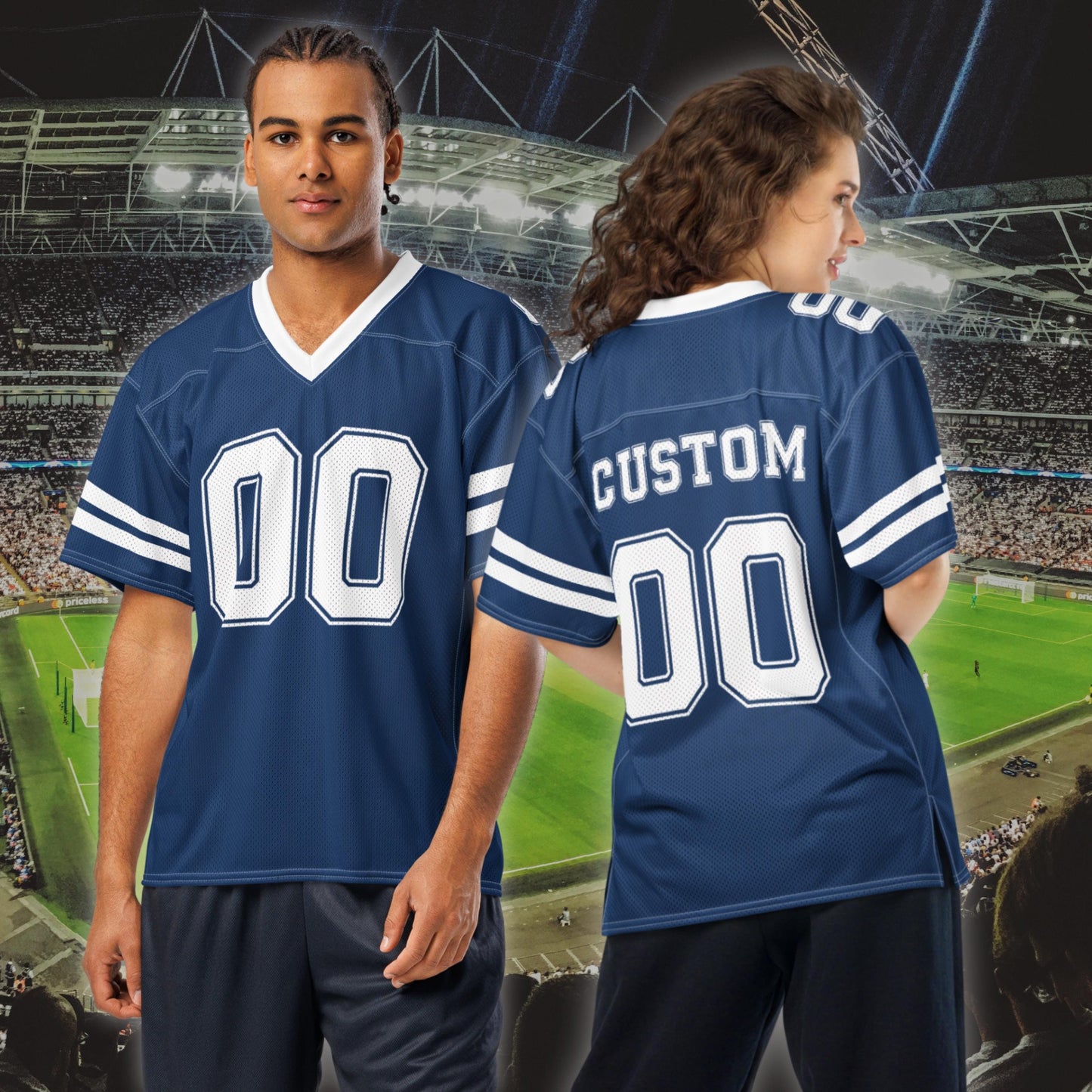Make Your Full Custom American Football Jersey, Y2k Customizable Football Mesh Jersey