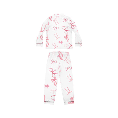 Custom pajamas set Chic bow Women's Satin Pajamas with Bow Design, Luxurious Sleepwear, Perfect for Gift Giving, Loungewear, Cozy Nights