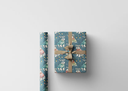 Christmas Schnauzer Print Wrapping Paper Roll, Gift Wrap for Dog Owners, Pet Moms, and Schnauzer Fan Birthday or Holiday Presents #4