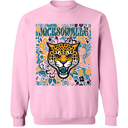 Jacksonville Team Mascot Shirt, Floral Spirit Mascot Sweatshirt, Game Day Tee, Abstract Flower Football Sports Shirt, Cheerleader Gift Shirt