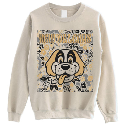 New Orleans Team Mascot Shirt, Floral Spirit Mascot Sweatshirt, Game Day Tee, Abstract Flower Football Sports Shirt, Cheerleader Gift Shirt
