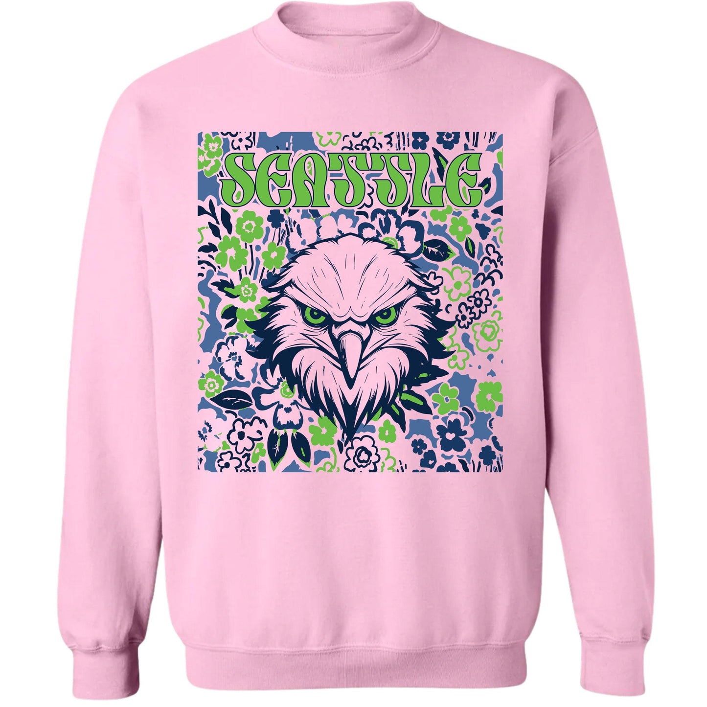 Seattle Team Mascot Shirt, Floral Spirit Mascot Sweatshirt, Game Day Tee, Abstract Flower Football Sports Shirt, Cheerleader Gift Shirt