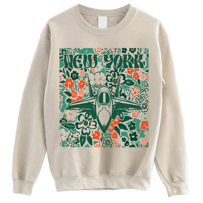 New York Team Mascot Shirt, Floral Spirit Mascot Sweatshirt, Game Day Tee, Abstract Flower Football Sports Shirt, Cheerleader Gift Shirt