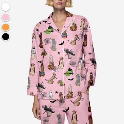 Spooky Halloween Penis Pajamas, Inappropriate Gifts, Adult Humor Apparel, Dirty Humor and Raunchy Adult Pjs, Funny Halloween Dicks Costume