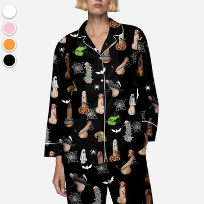 Spooky Halloween Penis Pajamas, Inappropriate Gifts, Adult Humor Apparel, Dirty Humor and Raunchy Adult Pjs, Funny Halloween Dicks Costume