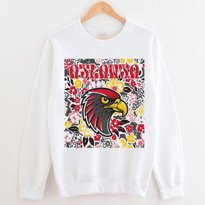 Atlanta Team Mascot Shirt, Floral Spirit Mascot Sweatshirt, Game Day Tee, Abstract Flower Football Sports Shirt, Cheerleader Gift Shirt