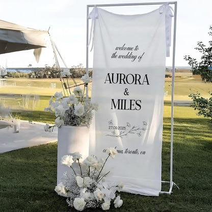 Fabric Wedding Welcome Sign, Modern Wedding Welcome Sign, Fabric Custom Wedding ceremony Boho Wedding Welcome Sign Wedding Ceremony Sign