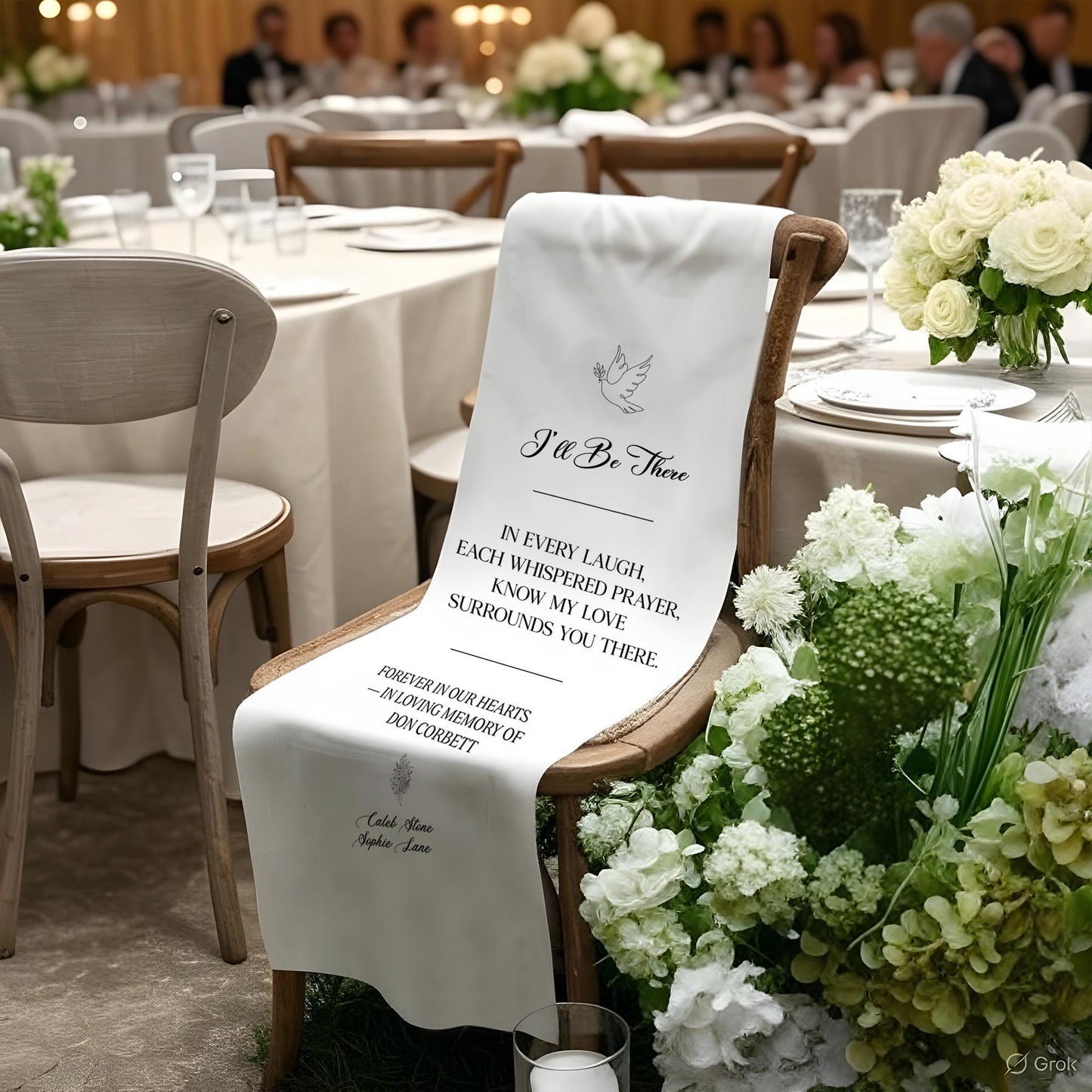 Personalized Memorial Wedding Chair Sign, In Loving Memory of Loved Ones Chair Sign, Wedding Aisle Tribute, Remembrance Decor, Ceremony Sign