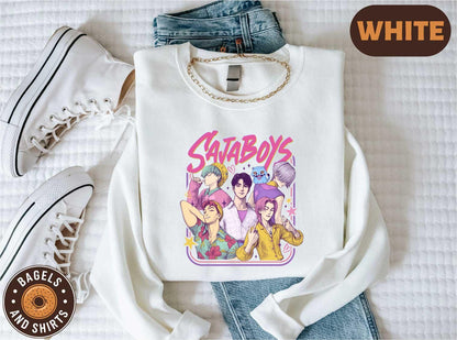 Saja Boys Boy Band Shirt, Demon Hunters Movie T-shirt, Kpop Fan Sweater, Demon Hunters Merch Tee, Retro Bootleg Movie Shirt, Saja Boys Shirt