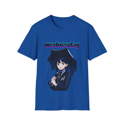 Wednesday Anime Graphic TeeGothic Wednesday appare Wednesday character shirt Wednesday cast tee Jenna Ortega merch Wednesday Addams T-shirt