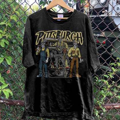 Pittsburgh Football Skull Vintage Shirt, Gift For Fan Football Game Day Unisex Shirt