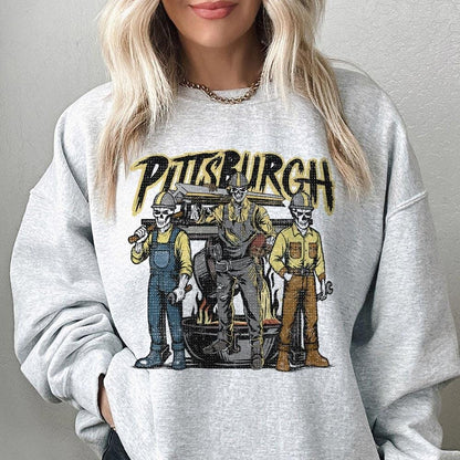 Pittsburgh Football Skull Vintage Shirt, Gift For Fan Football Game Day Unisex Shirt