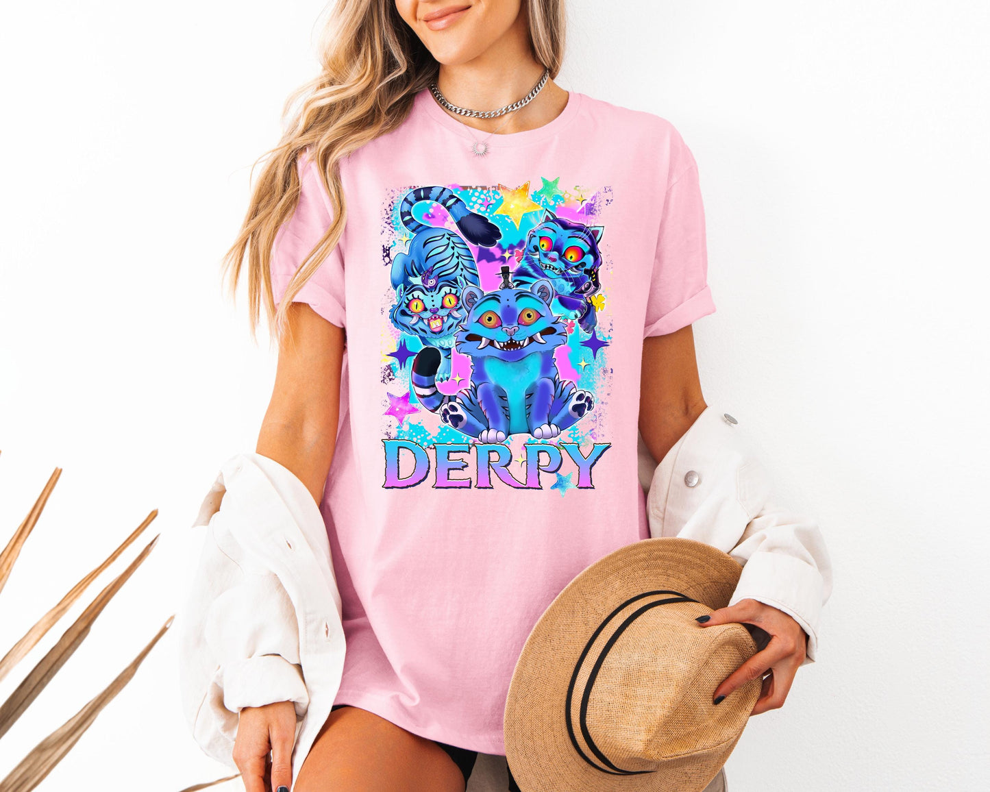 Demon Hunter Tiger Shirt, Merch Kpop Shirt, Hunters Tiger fan, Derpy the Tiger And Bird Demon Hunter Tiger Tee, Kpop Demon Hunters Shirt