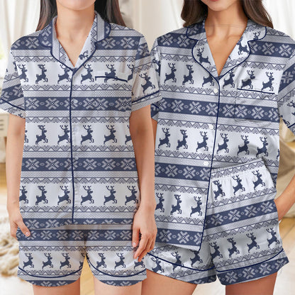 Christmas Pajama Set, Christmas Reindeer Sleepwear, Reindeer Christmas Loungewear Set, Merry Christmas Pajamas, Rudolph Reindeer Pjs