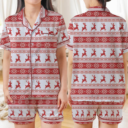 Christmas Reindeer Sleepwear, Christmas Pajama Set, Reindeer Christmas Loungewear Set, Merry Christmas Pajamas, Rudolph Reindeer Pjs