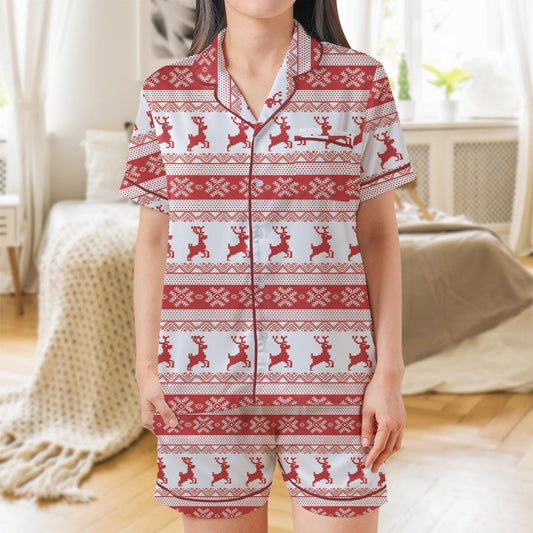 Christmas Reindeer Sleepwear, Christmas Pajama Set, Reindeer Christmas Loungewear Set, Merry Christmas Pajamas, Rudolph Reindeer Pjs