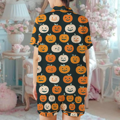 Pumpkin Season Sleepwear, Autumn Fall Pajama Set, Thanksgiving Loungewear Set, Fall Pumpkin Pajamas, Halloween Pumpkin Pjs, Ghost Pumpkin