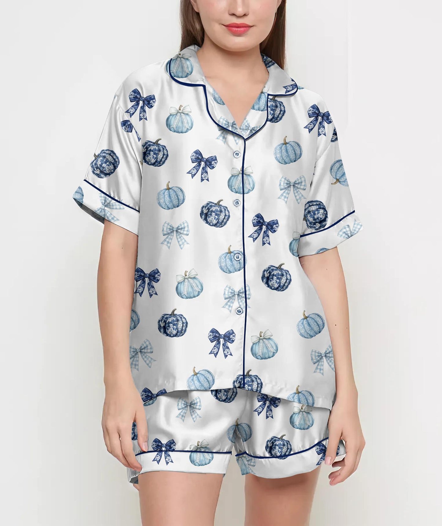 Pumpkin Halloween Gifts, Halloween Shirt, Pajama Satin Set, Halloween Coquette, Spooky Season, Fall Gift, Gift For Halloween, Vintage Autumn