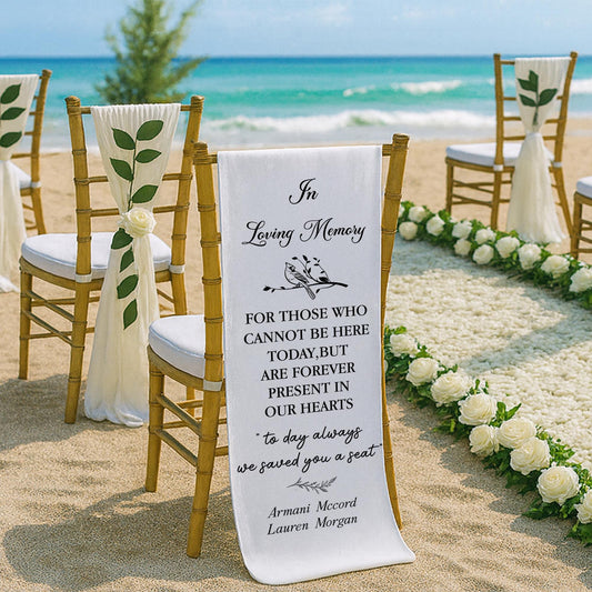 In Loving Memory Wedding Chair Banner – Reserved Seat Sign for Ceremony, Memorial Tribute to Loved Ones, Today Always We Saved You a Seat