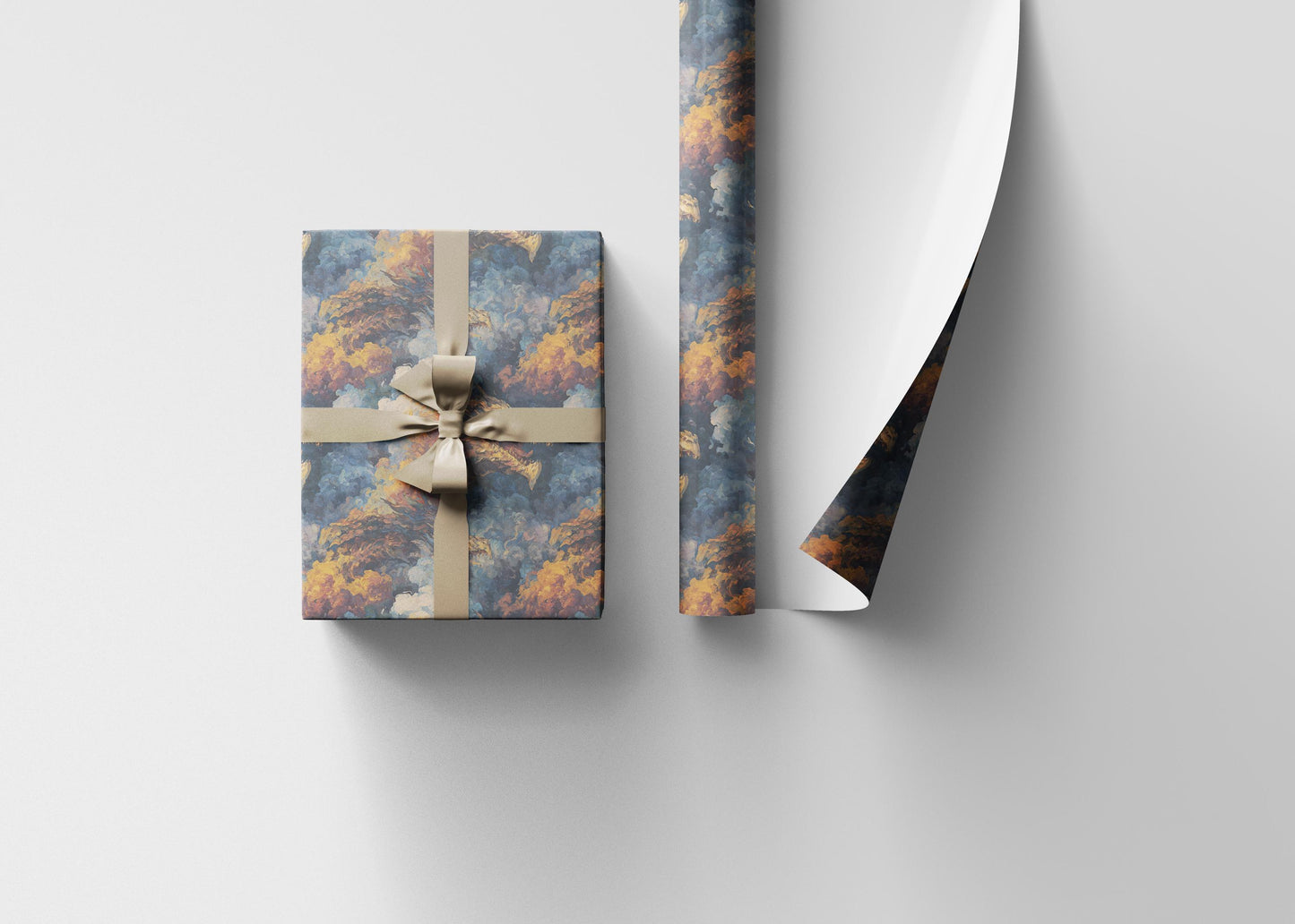 Dragon Gift Wrap Roll with Mythical Beast Design, Wrapping Paper for Fantasy Lovers, DnD Players, and Magical Gifting #2