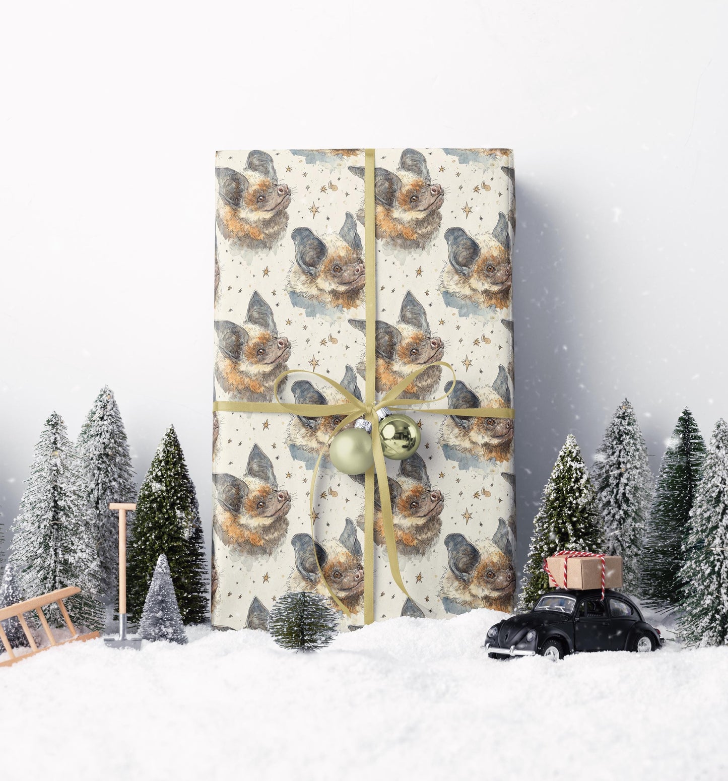 Black Bat Halloween Wrapping Paper Roll, Dark Aesthetic Gift Wrap for Haunted Holidays, Gothic Decor, and Spooky Celebrations #9