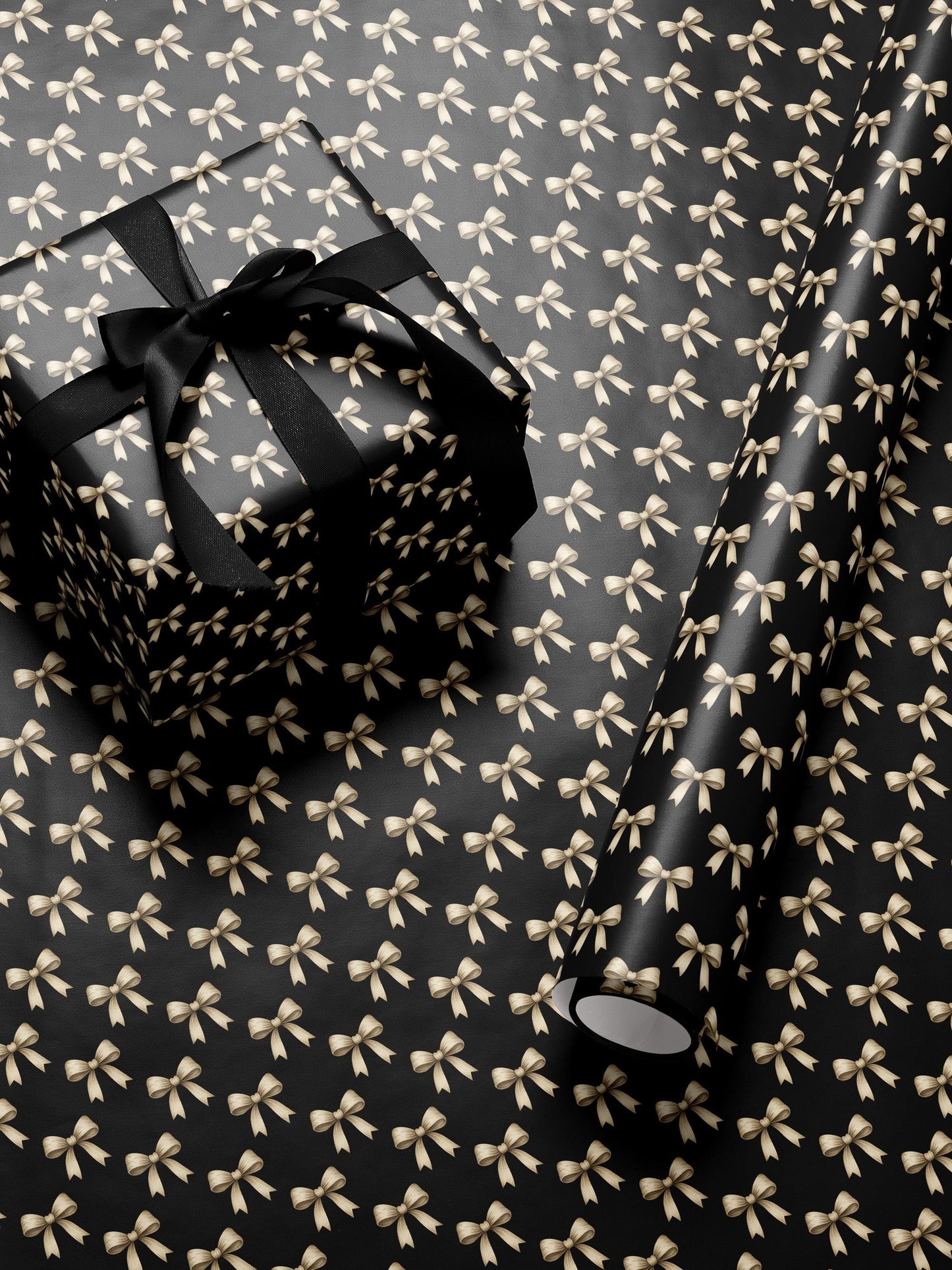 Classy Wrapping Paper Black Bow Gift Wrap Chic Wrapping Paper Wedding Gift for Her Birthday Present Bachelorette Gift Idea for Bridesmaid