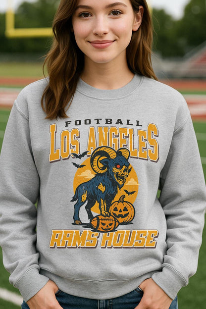 Vintage Style Los Angeles Spooky Sweatshirt | Rams House Halloween Football Shirt | Spooky Crow Pumpkin Shirt | Fall Sports Fan Gift