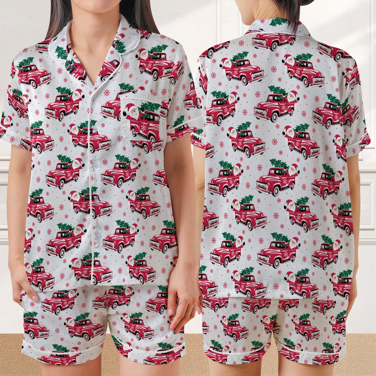 Christmas Pajama Set, Santa Claus Sleepwear, Vintage Santa Loungewear, Cute Santa Claus Xmas Pjs, Merry Christmas Pajamas, Vintage Christmas