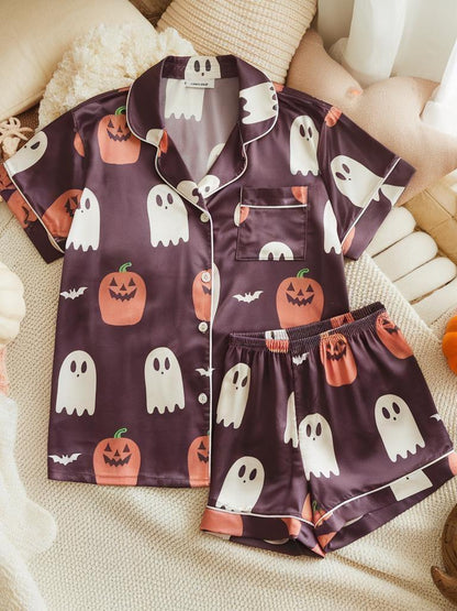 Ghost and Pumpkin Pajamas Set, Halloween Pajamas, Cute Ghost Halloween Pajamas, Ghost Pjs, Pumpkin Pajamas Set, Spooky Season, Pumpkin Ghost