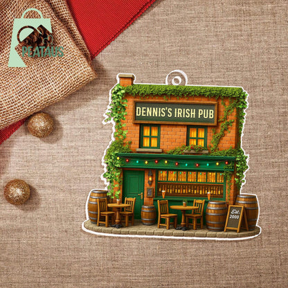 Personalized Irish Pub 2D Flat Ornament, Irish Pub Acrylic Ornament, Irish Ornament, Ireland Gifts Shamrock, Pub Decor Gift For Pub Lover