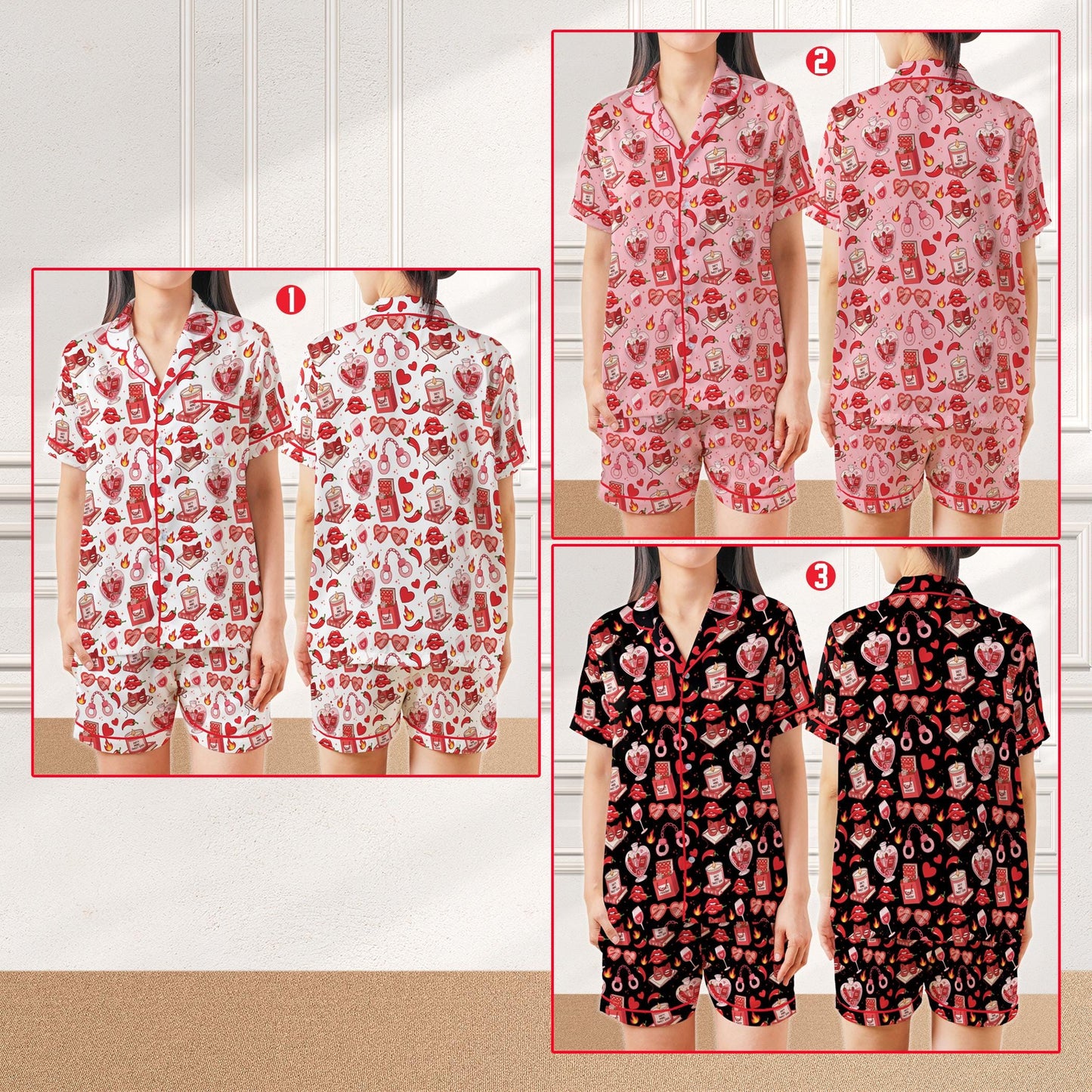 Smutty Book Lover Satin Pajamas, Funny Spicy Book Home Wear Pajamas Set, Spicy Romance Reader Gift,  Smut Slut Bookish Spicy Pajamas Set