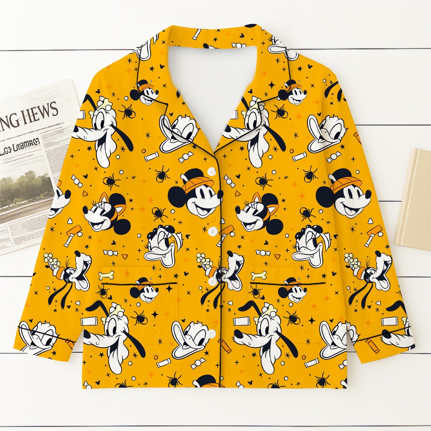 Halloween WDW Cartoon Pajamas Set, Mk Mn Mouse Sleepwear, Magic Kingdom Homewear, Trick or Treat Nightwear, Cartoon Character Pjs