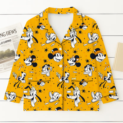 Halloween WDW Cartoon Pajamas Set, Mk Mn Mouse Sleepwear, Magic Kingdom Homewear, Trick or Treat Nightwear, Cartoon Character Pjs