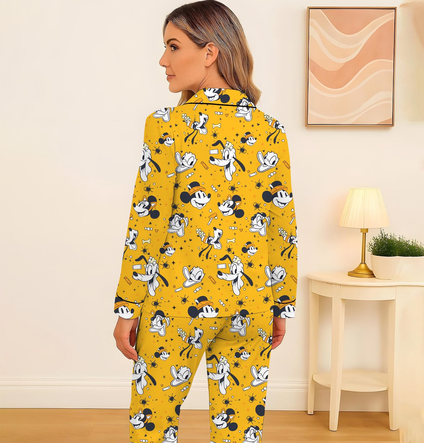 Halloween WDW Cartoon Pajamas Set, Mk Mn Mouse Sleepwear, Magic Kingdom Homewear, Trick or Treat Nightwear, Cartoon Character Pjs