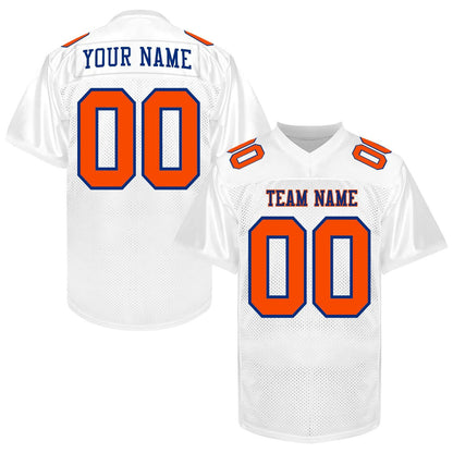 Custom Navy Football Jersey, Custom Navy White Blue  Football Jersey Men Women Youth Kid Game Training Shirt Football Lover Uniform Gift