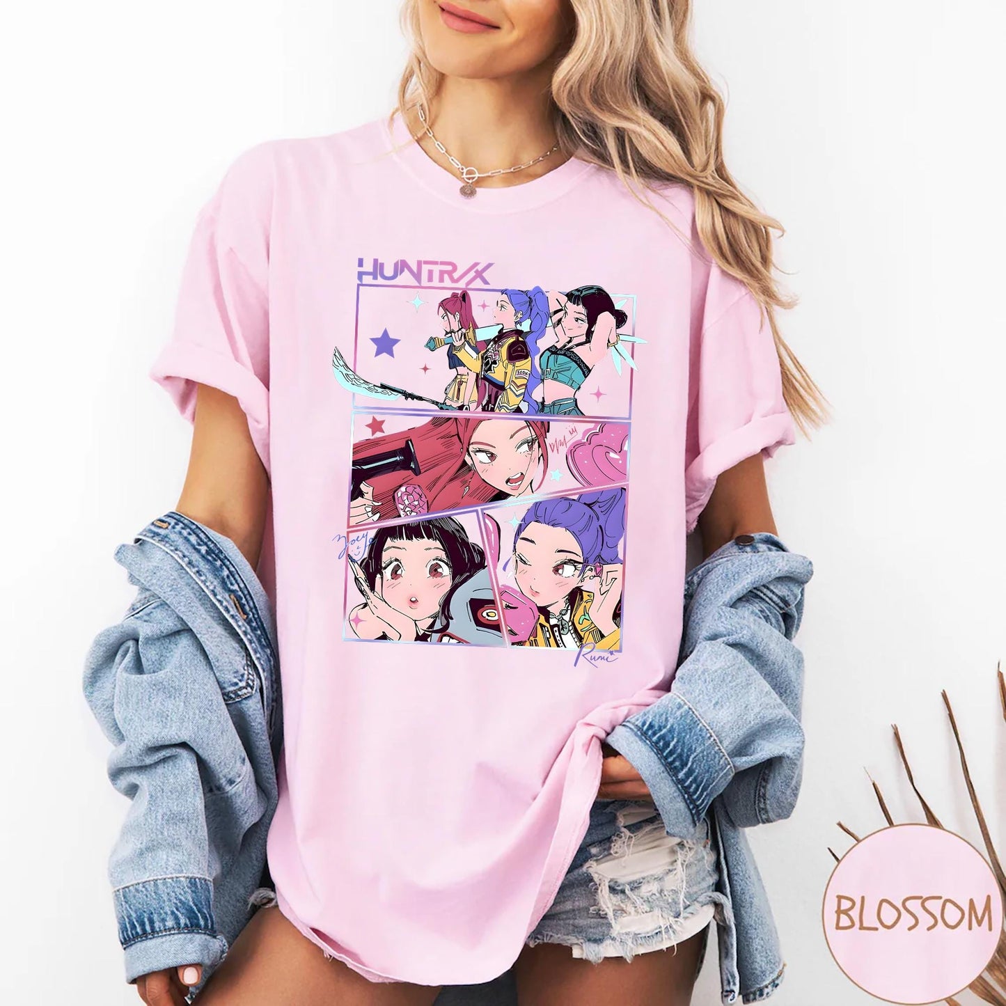 comfort colors Kpop demon hunters shirt Jinu manga tee Korean pop lover gift Huntrix Kpop shirt Demon hunter merch Saja girls fan sweatshirt