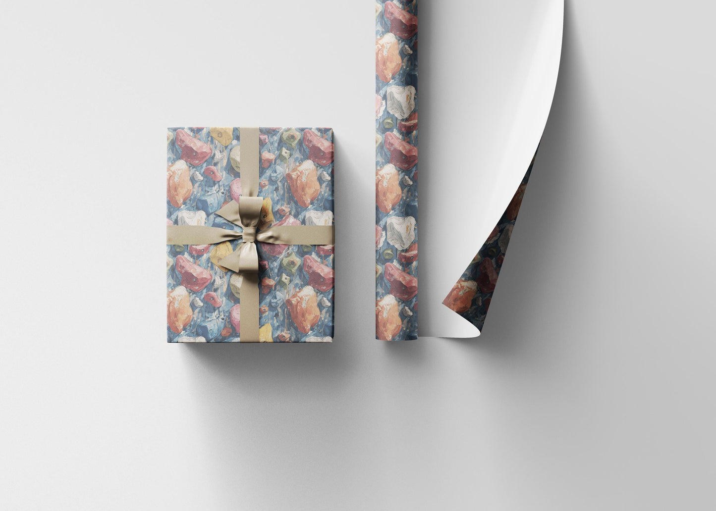 Rock Climbing Wall Wrapping Paper Roll, Gift Wrap for Outdoor Sports Fans, Mountain Lovers, and Climbers #13