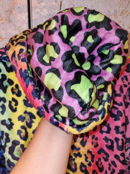 Rainbow Reversible Snug Hoodie LGBTQ Pride Flag Print Pullover Hooded Blanket with Sleeves Vivid Colours All Over Print Hoodie