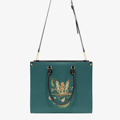 Fantasy Elf Handbag | Fairy Botanical Tote Bag | Floral Elf Purse | Woodland Fantasy Art | PU Leather Shoulder Bag