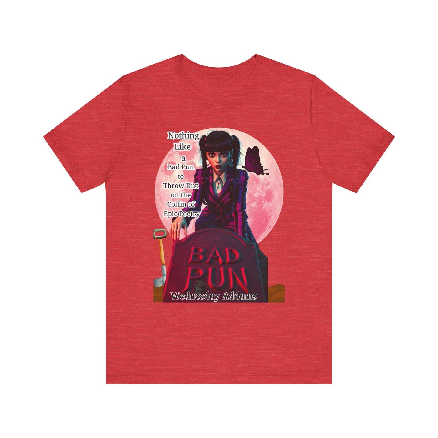 Gothic Vibes Unisex Tee, Wednesday Addams Shirt, Spooky Full Moon T-Shirt, Addams Family Top, Halloween Graphic Tee, Alternative Fashion