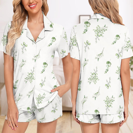 Personalized Bride Bridesmaid Short Pajamas Set, Custom Wedding Pajamas Set Gift, Bridesmaid Pjs Set, Bridesmaid Gift, Bridal Pajamas Gift