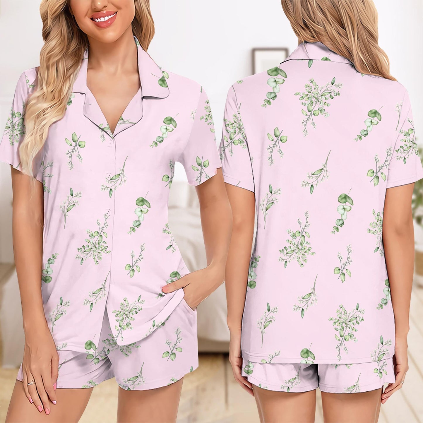 Personalized Bride Bridesmaid Short Pajamas Set, Custom Wedding Pajamas Set Gift, Bridesmaid Pjs Set, Bridesmaid Gift, Bridal Pajamas Gift