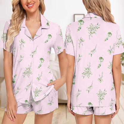 Personalized Bride Bridesmaid Short Pajamas Set, Custom Wedding Pajamas Set Gift, Bridesmaid Pjs Set, Bridesmaid Gift, Bridal Pajamas Gift