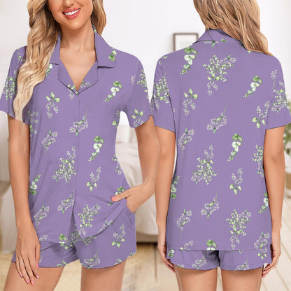 Personalized Bride Bridesmaid Short Pajamas Set, Custom Wedding Pajamas Set Gift, Bridesmaid Pjs Set, Bridesmaid Gift, Bridal Pajamas Gift