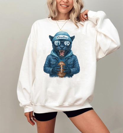 Carolina Football Shirt, Retro Panther Shirt, Panther Shirt, Trendy Football Shirt, Spirit Animal, Gift For Football Fan.