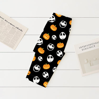 Halloween JS Cosplay Pajamas Set, Nightmare Before Homewear, Horror Character And Pumpkin Sleepwear, Halloween Scary Movie Nightwear