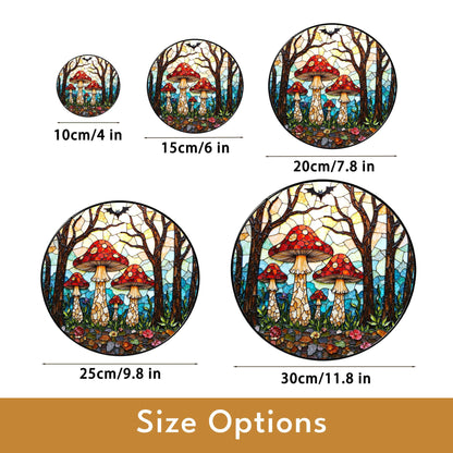 Suncatcher stained glass red mushroom forest gift for mom Mothers Day gift housewarming gift